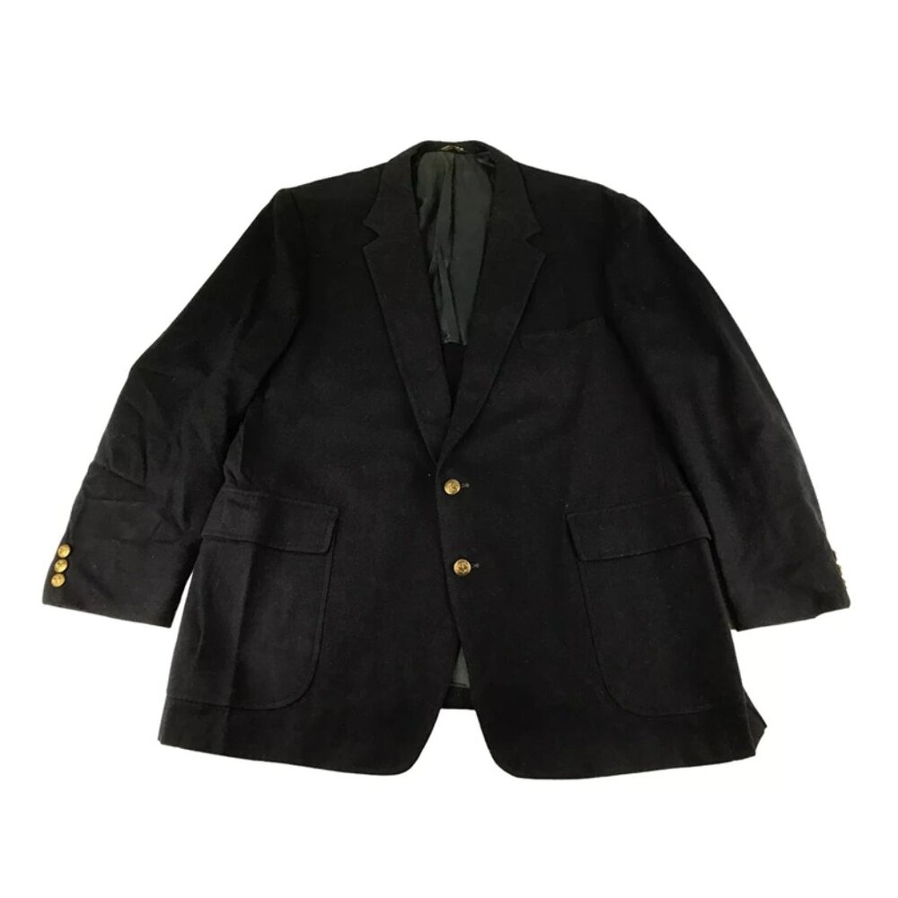 Middishade Mens Navy Blue Wool Long Sleeves Single Breasted Blazer‎ Jacket Sz 48